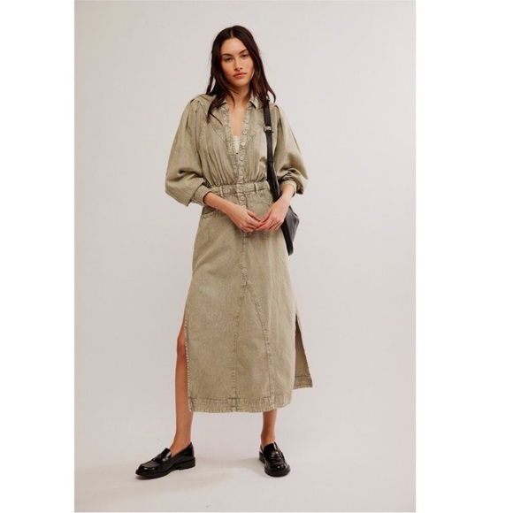 NWT Free People Mad Love Denim Midi - Picture 4 of 10